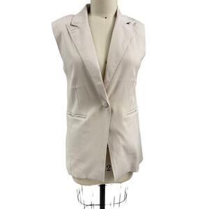 Bagatelle Collection Beige Sleeveless Blazer Vest Size M NWT